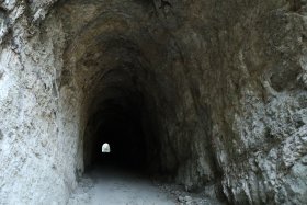 林道「保田見線」の素掘りのトンネル３連ちゃん